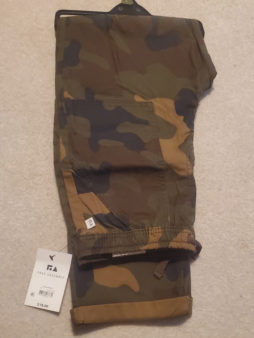 Boys Camo Cargo Pants - Olive Camo